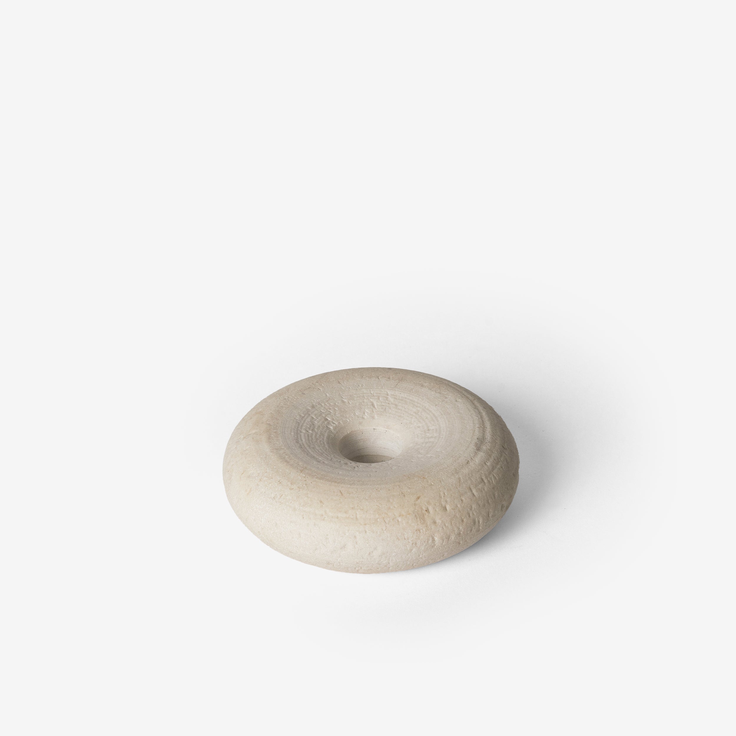 ＊handmade 肉球　石膏　オブジェ　マーブル Donut Candle Holder, Crema Marfil Marble – Leibal